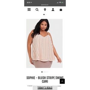 Sophie- blush stripe swing cami